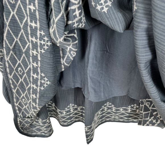 NWT Knox Rose Blue Embroidered Ruffle Strap Midi Boho Prairie Dress – XL - Picture 11 of 16